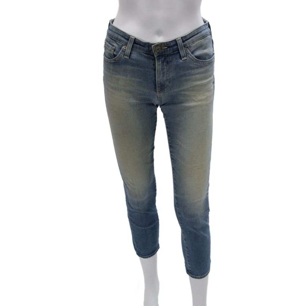 AG-ED Denim Womens Cropped Jeans Blue Cotton Low Rise Button Size 25